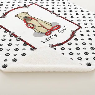 Let's Go! Walk Wheaten Terrier Dog (wheaten 1b2) Sherpa Blanket