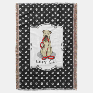 Let's Go! Walk Wheaten Terrier Dog (wheaten 1b2) Throw Blanket