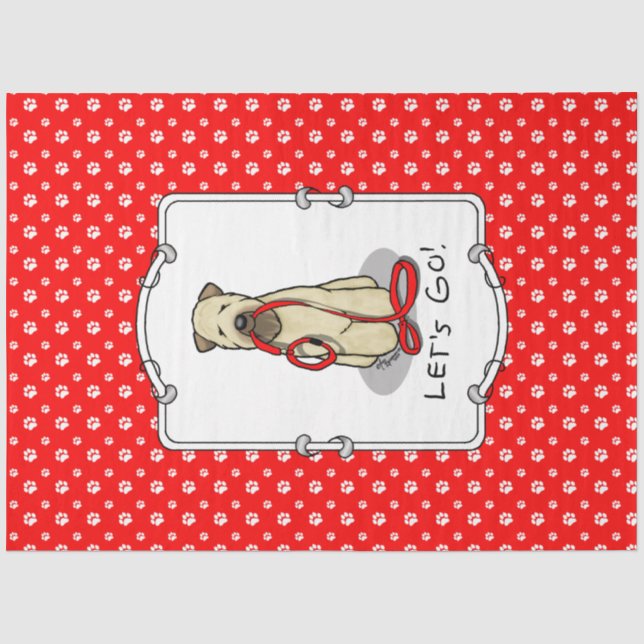 Let's Go! Walk Wheaten Terrier Dog (wheaten 1b2) Tissue Paper (Front)