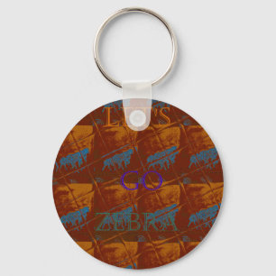 Let's Go Zebra Safari Art Print/Graphic Keychain