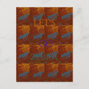 Let's Go Zebra Safari Art Print/Graphic Postcard