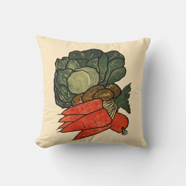 Let's Grow a Vegetable Garden Throw Pillow (Front)