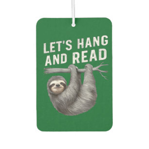 Let's Hang and Read Funny Book Reading Lovers   Air Freshener