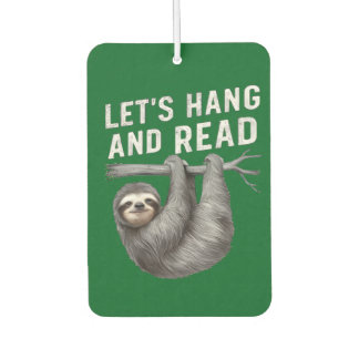 Let's Hang and Read Funny Book Reading Lovers Air Freshener