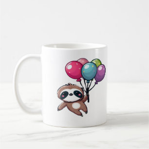 Let's Hang Out It's My Birthday Balloon Sloth , Cu Coffee Mug