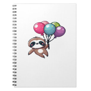 Let's Hang Out It's My Birthday Balloon Sloth , Cu Notebook