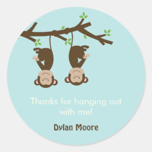 Let's Hang Out Party Favour/Gift Tag Sticker - Blu