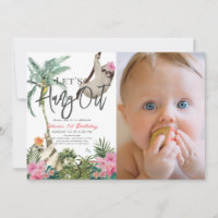 Let's Hang Out Sloth Girl 1st Birthday Photo