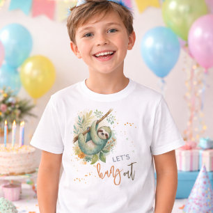 Let's hang out sloth kids birthday T-Shirt