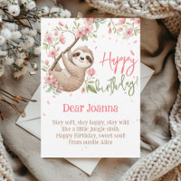 Let's hang out sloth kids happy birthday