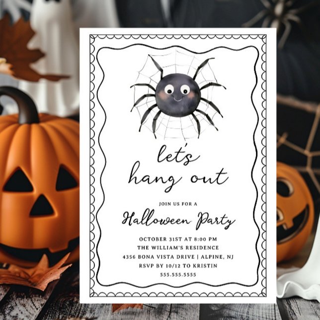 Let's Hang Out Spider Halloween Invitation (Creator Uploaded)