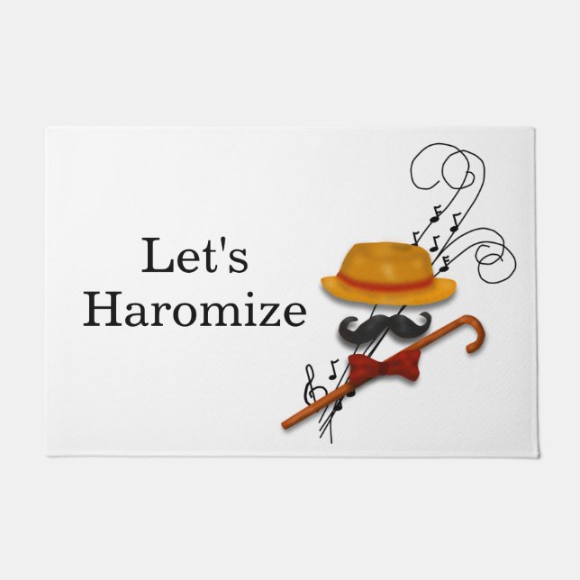"Let's Harmonize" Singing, Karaoke, Music, Doormat (Front)