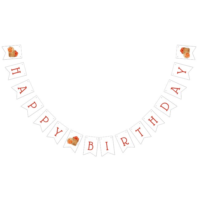 Let's Have a Bushel of Fun! Apple Birthday Decor Bunting Flags (All)