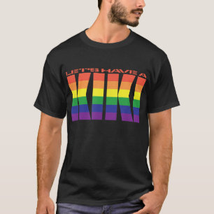 LET'S HAVE A KIKI Mod Rainbow Flag Gay Pride Tee