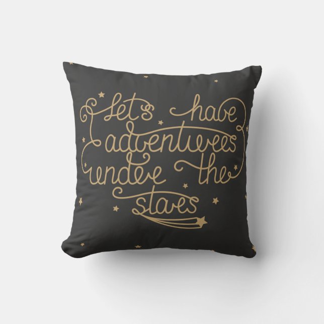 Lets Have Adventures Throw Pillow (Front)
