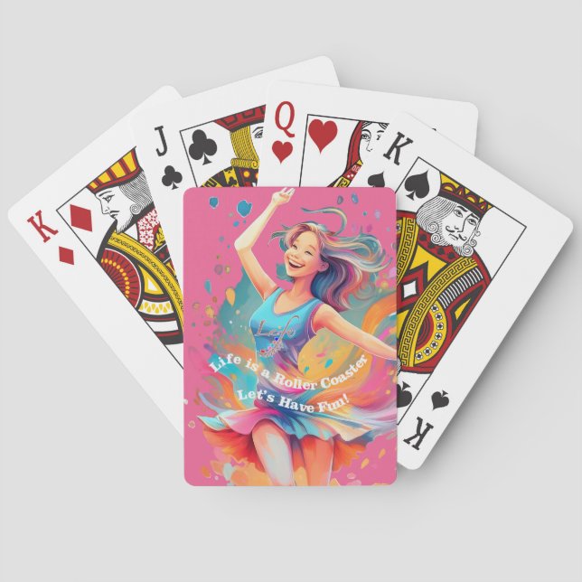 Let's Have Fun,Life a Roller Coaster Playing Cards (Back)