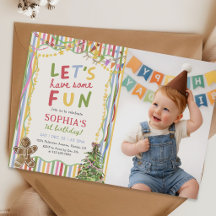 Let's Have Some Fun Colourful Birthday Photo