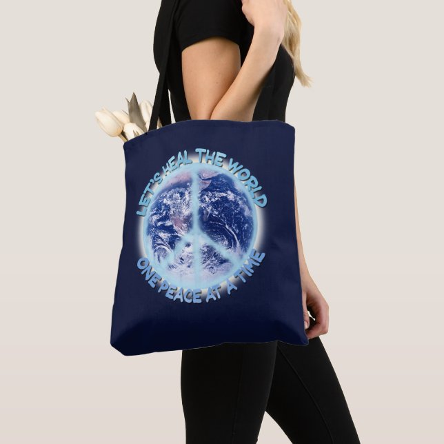 Let's heal the World one Peace at a Time ☮ Tote Bag (Close Up)