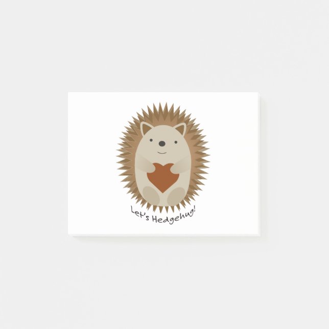 Let's Hedgehug Hedgehog Post-it Notes (Front)