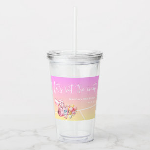Let's Hit the Court Pickleball 30th Birthday Party Acrylic Tumbler