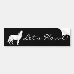 Let's Howl Coyote Thunder_Cove Bumper Sticker