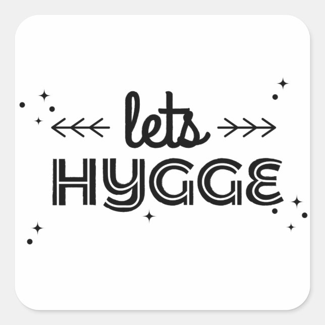 lets hygge square sticker (Front)