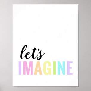 Let's Imagine Playroom Pastel Rainbow Poster