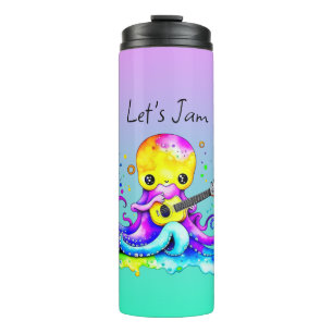 Let's Jam    Octopus Playing Acoustic Guitar Thermal Tumbler