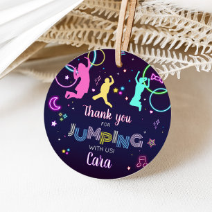 Let's Jump and Glow Birthday Party Round Favour Tags