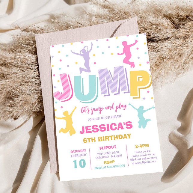 Let's Jump and Play Birthday Party Invitation (Creator Uploaded)