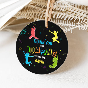 Let's Jump and Play Birthday Party Round Favour Tags