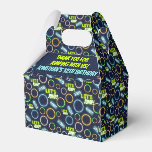 Let's Jump Bounce Neon Trampoline Park Birthday Favor Box