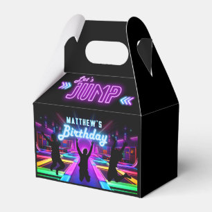 Let's Jump Neon Trampoline Park Birthday Party Favor Box