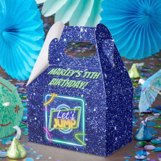 Let's Jump Party Bounce Neon Trampoline Park Favor Box