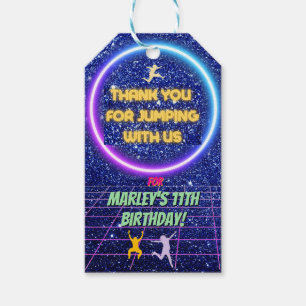 Let's Jump Party Bounce Neon Trampoline Park  Gift Tags