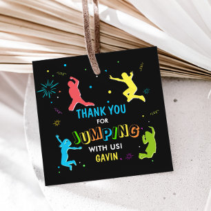 Let's Jump & Play Birthday Party Square Favour Tag
