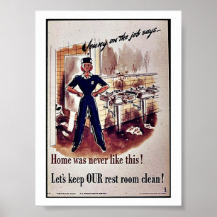 Let's Keep Our Rest Room Clean! Poster