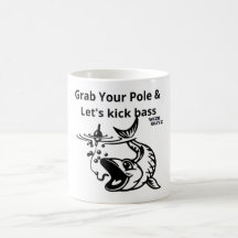 Let's Kick Bass Funny Fishing mugs & tumblers