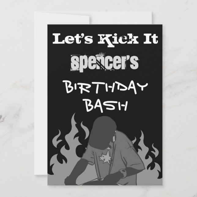 "Let's Kick It" Personalized Birthday Invitation (Front)