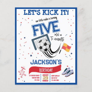 Lets Kick It Rookie Soccer Budget Birthday Invite