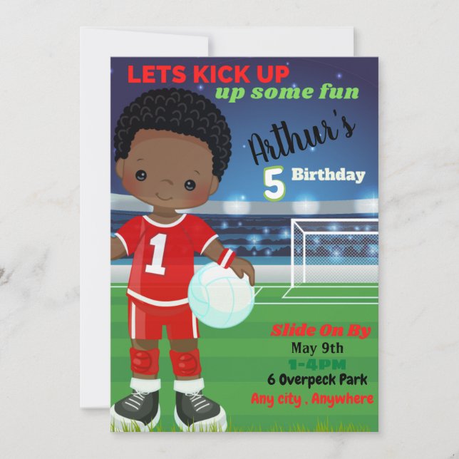 Lets Kick Up Birthday Invitation Card (Front)