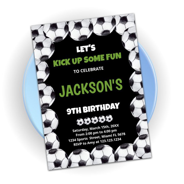Let's Kick up Soccer Birthday Invitations (Creator Uploaded)