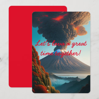 Let's lava a great time together! Volcano Wordplay Invitation