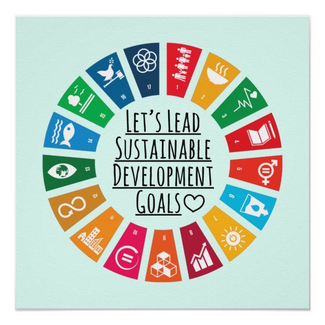 Let's Lead UN SDG Sustainable Development Goals Poster (Front)