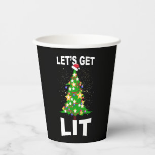 let's light up christmas christmas tree  paper cups