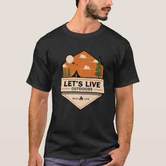 Let's Live Adventure Outdoors Wanderlust Traveler  T-Shirt