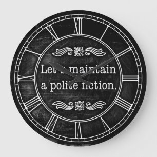 Let's Maintain A Polite Fiction Large Clock