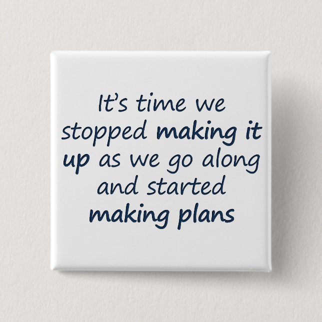 Let's make a plan (sq) 2 inch square button (Front)