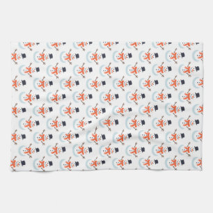 Let's make a snowman! kitchen towel