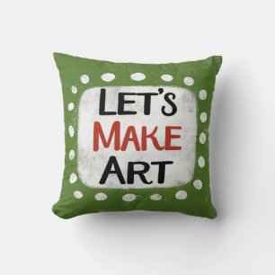 Let's Make Art Throw Pillow